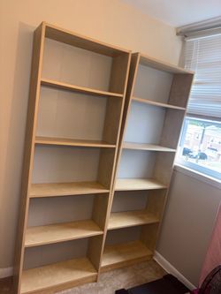 Tall Birch Bookcase Shelving Unit – Set of 2