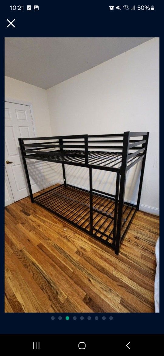 Metal Bunk Bed Frame for Kids, Twin-over-Twin