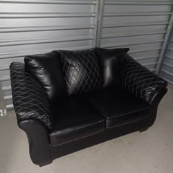 Black Leather Loveseat