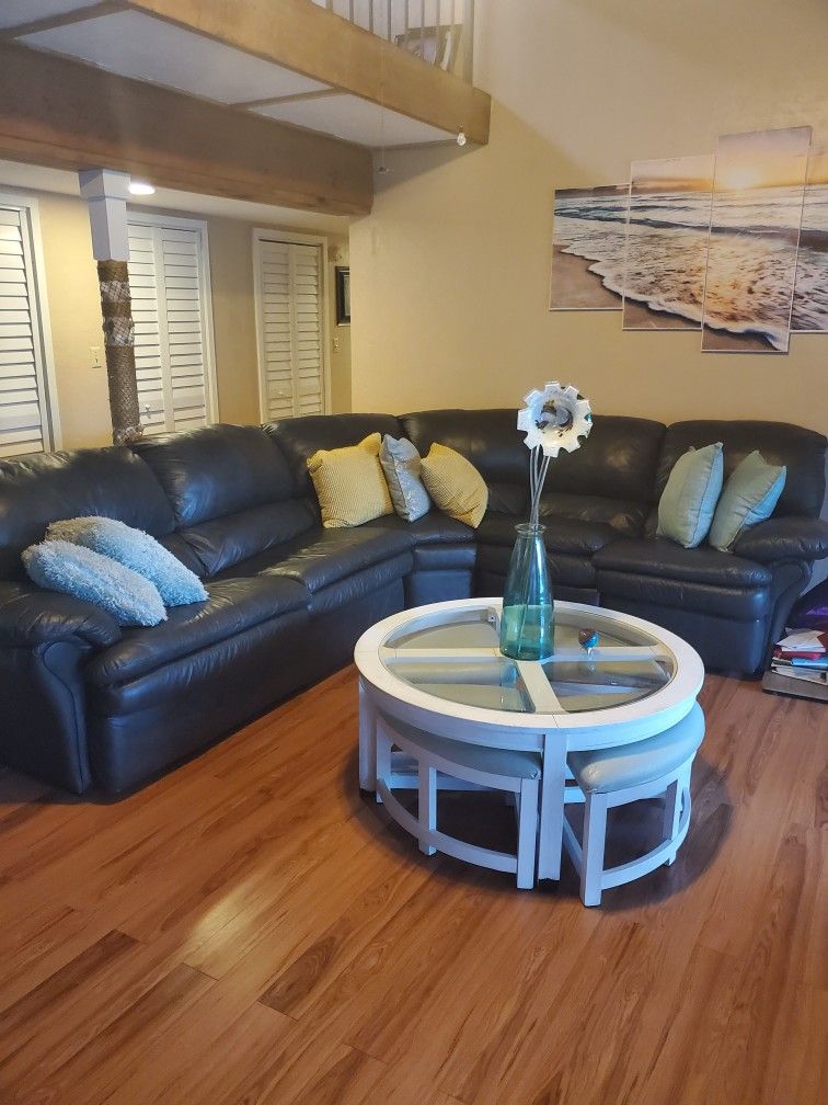Italian Leather 3 Piece Sectional