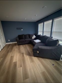 Dark Gray Fabric Sectional Sofa