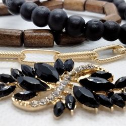 Black Zircons Bracelet Set.