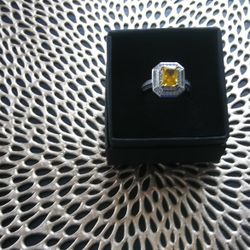 Sterling Silver Citroen Stone Ring