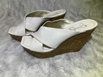 Wedge Sandel Jessica Simpson “White” 6.5