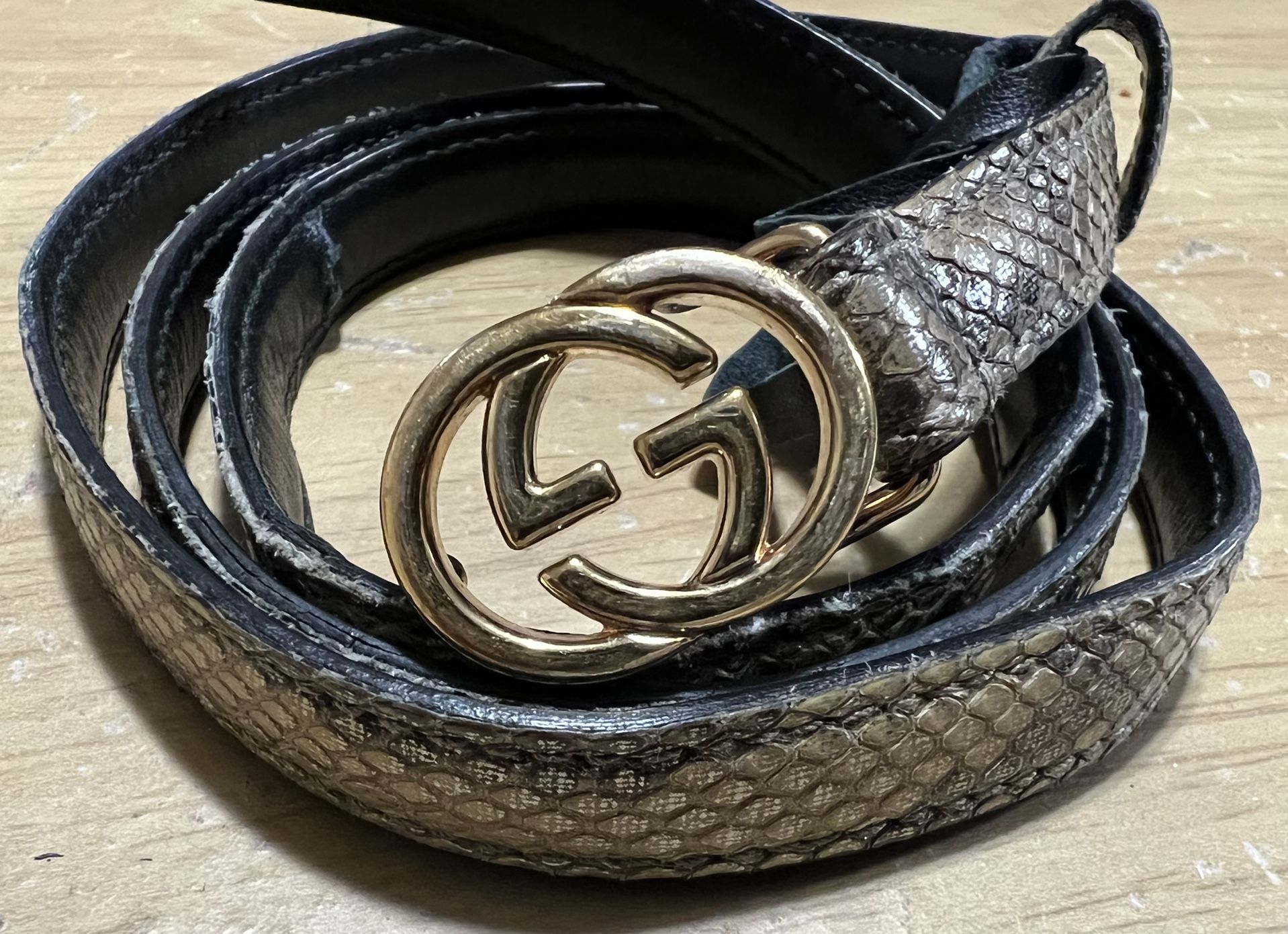 Vintage Womens Snakeskin Gucci Belt 