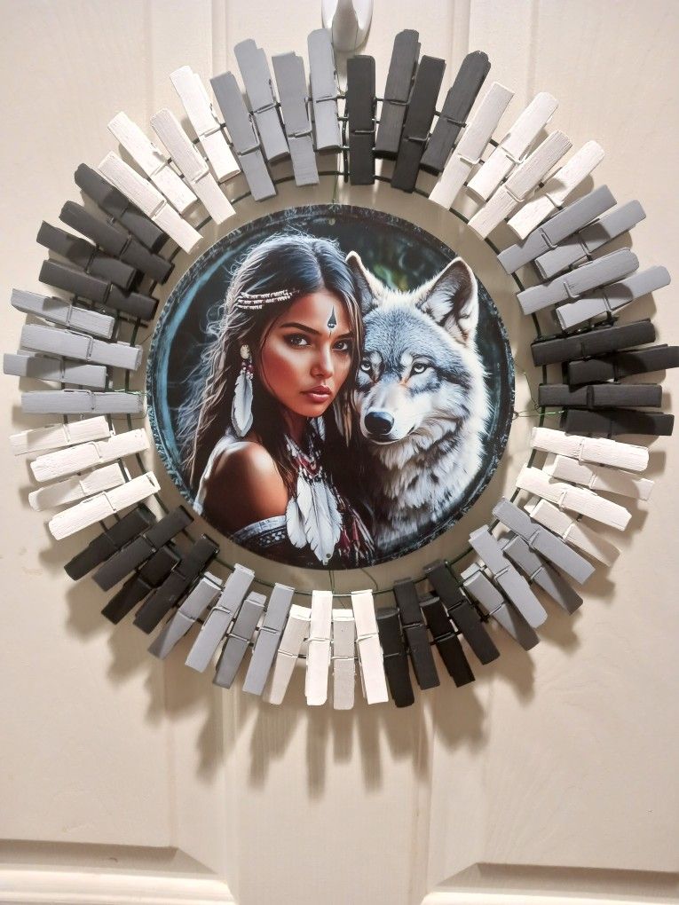 Beautiful Indian Girl With Wolf