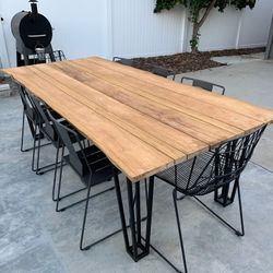 Teak Outdoor Table And Chairs (8)