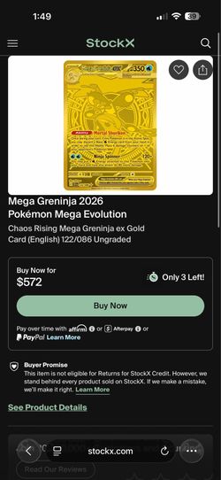 Mega Greninja Ex Gold