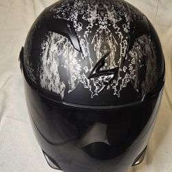 Used Good Condition Scorpion Exo-500 Full Face Motorcycle Helmet Skull Matte Black 