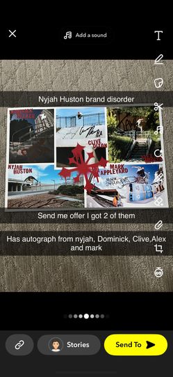Nyjah Skateboard/poster Autograph