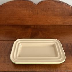 Base Only - Le Creuset Green Butter Dish Bottom Plate - about 7.75” x 4.5”