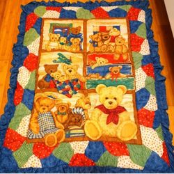  Family Bear Nursery Quilt Comforter/Bedding Crib/ Blanket