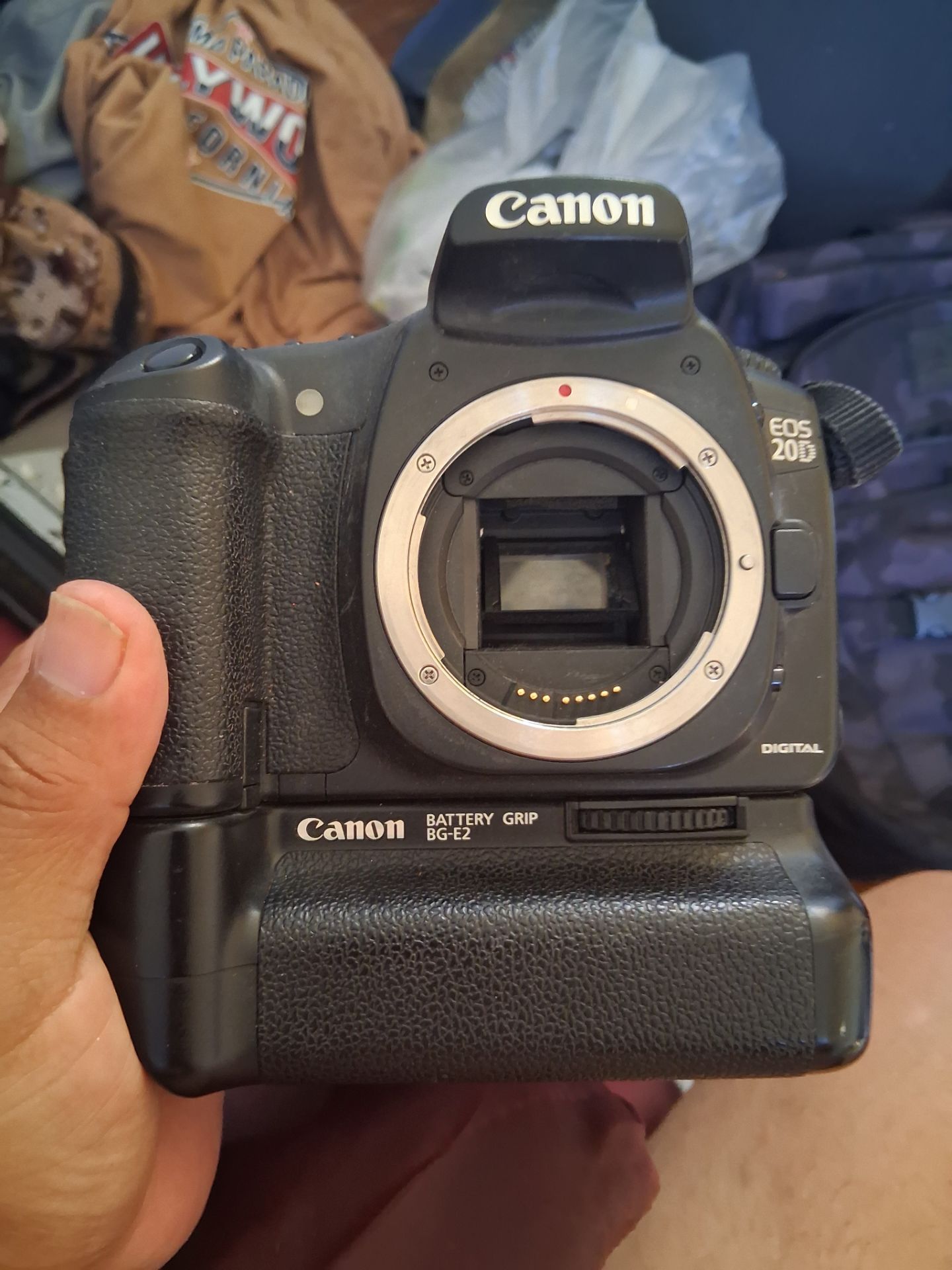 Canon EOS 20D camera and battery grip