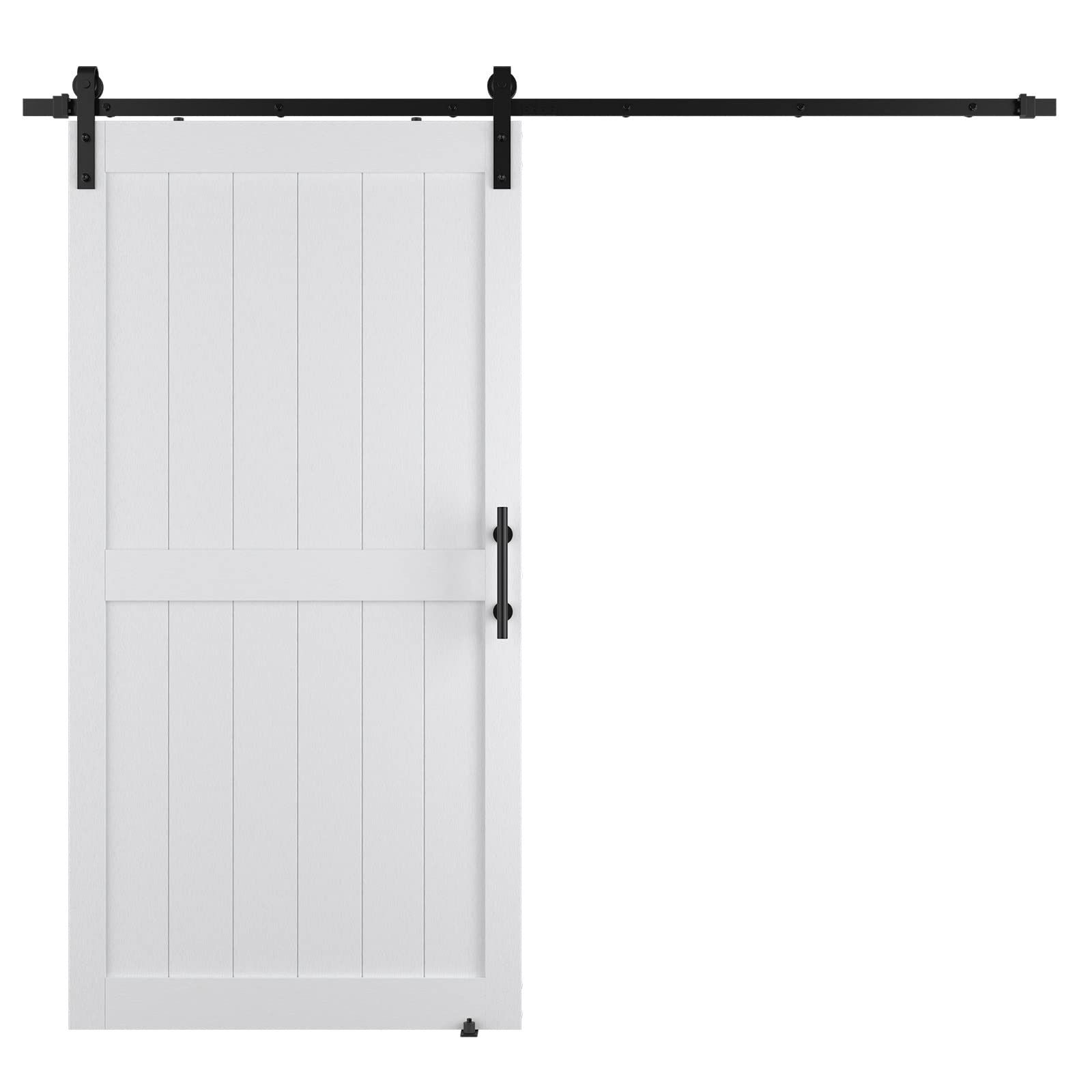 New in box 42in x 84in MDF Sliding Barn Door with 7ft Barn Door Hardware Kit & Handle
