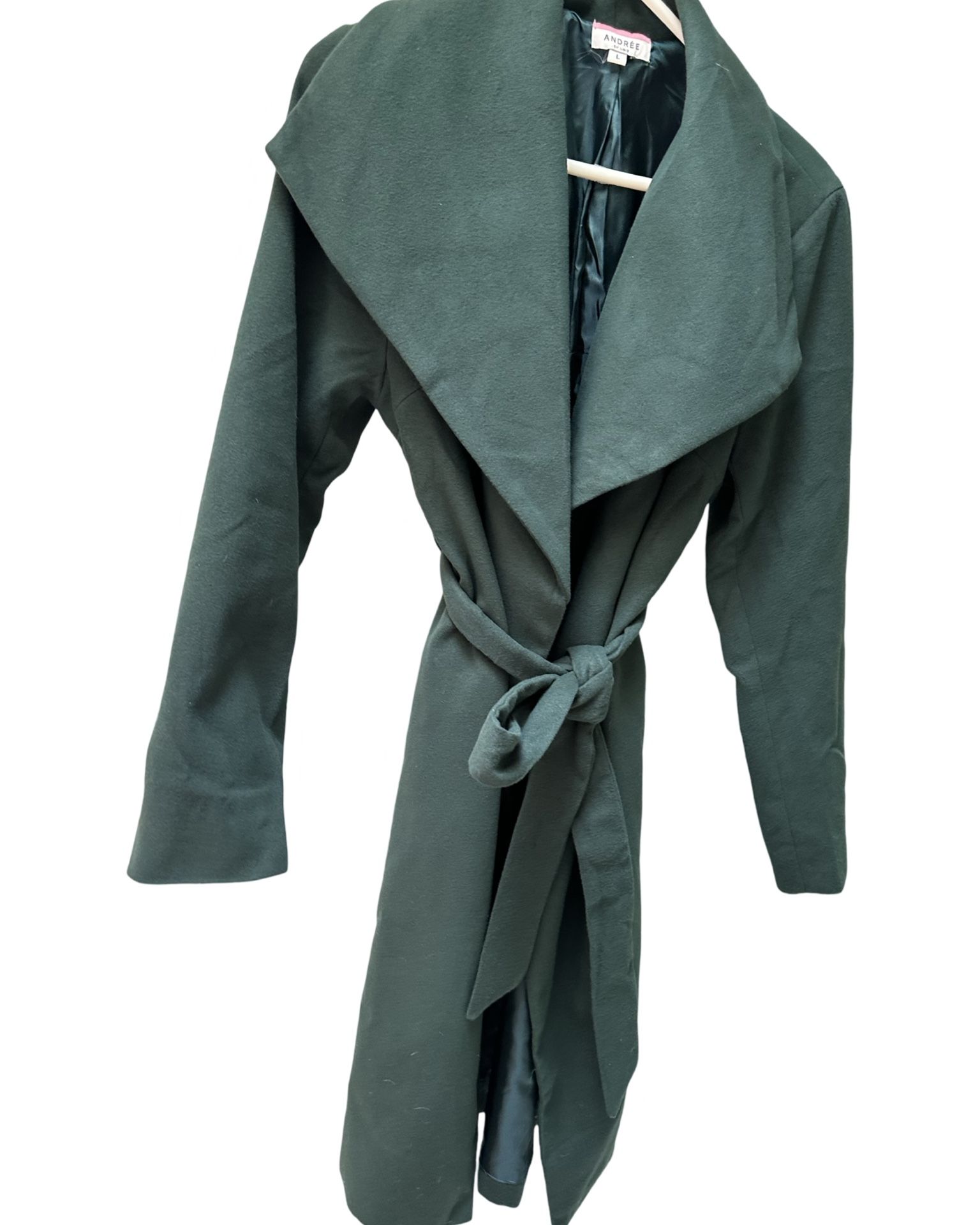 Andree womens emerald green peacoat size L