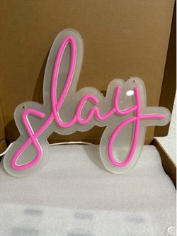 Slay Neon Sign for Wall Decor, LED Neon Light Sign for Girls Room Bedroom Wedding Birthday Party
