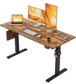 48*24 Inch Height Adjustable Electric Standing Desk, Rustic Brown