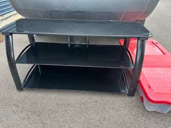 Black Glass 3-Tier TV Stand