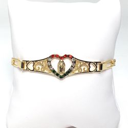 MX Virgin Mary Heart Bracelet / Pulsera De Corazon MX Virgencita