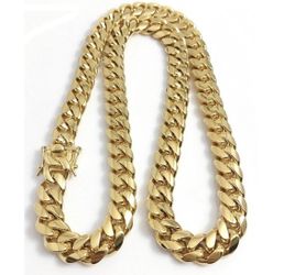 New 14 k yellow gold Cuban necklace