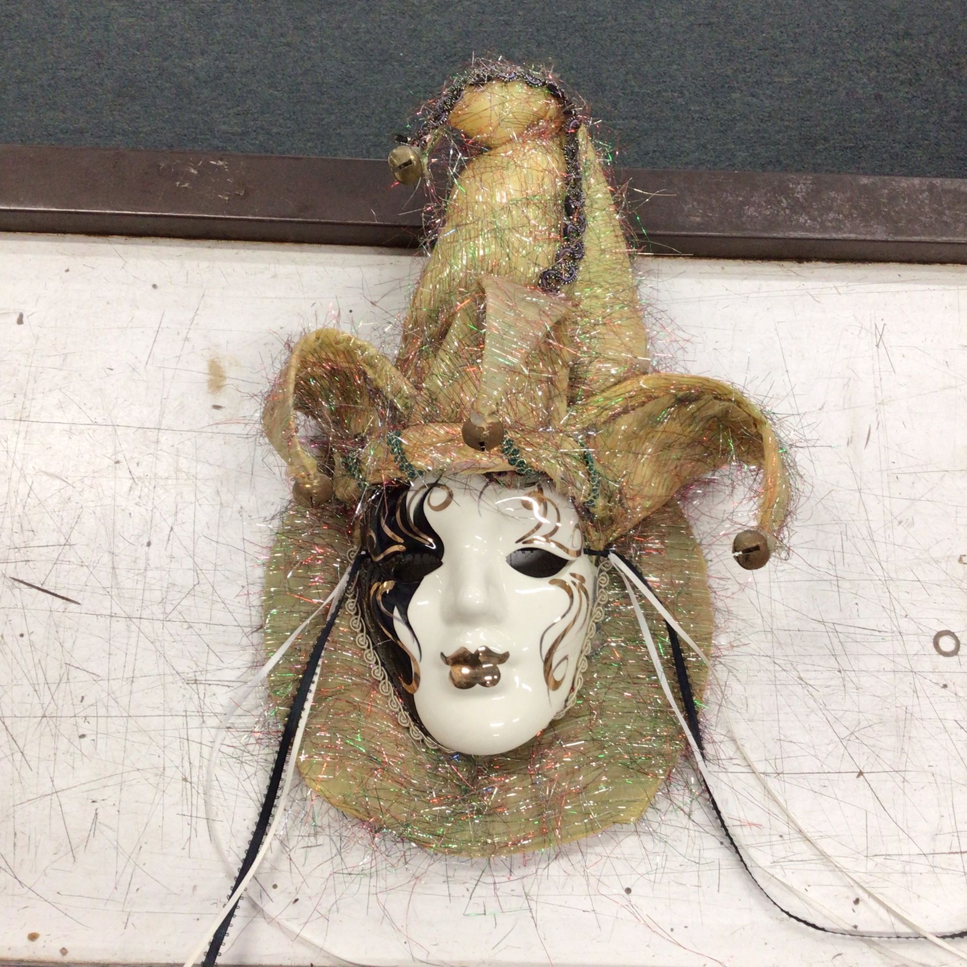 Jester Mask Handcrafted and Decorated in New Orleans  - Joker mask for Carnival Parties