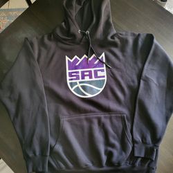 *NEW* NBA Sacramento Kings Mens Size Large Black Hoodie Fanatics NWOT