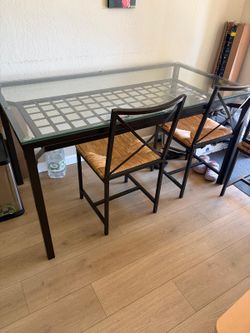 Glass Top Dining Table