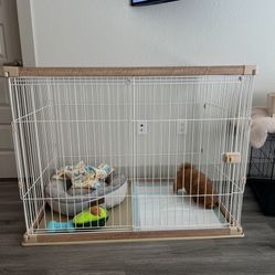 Dog crate with tray