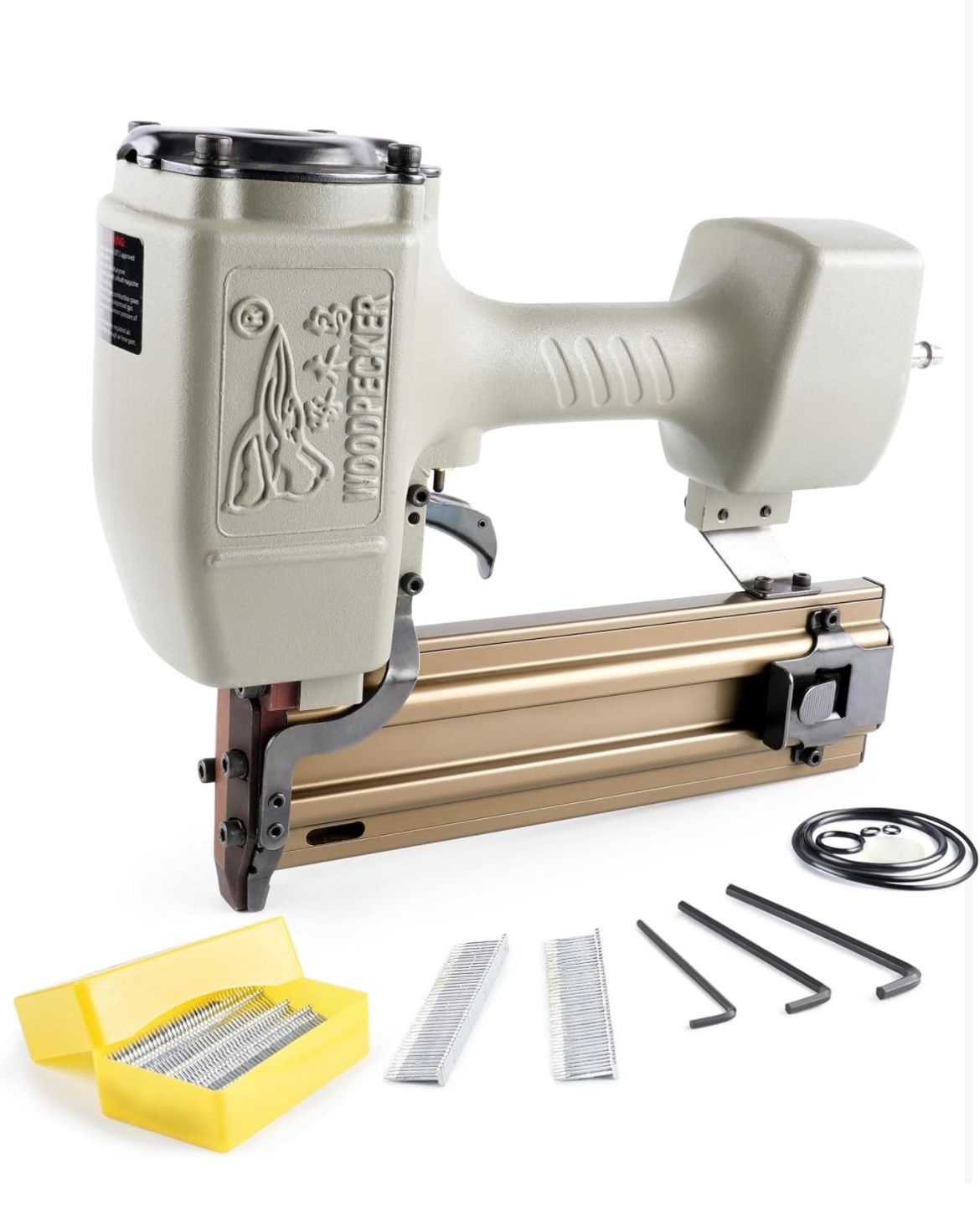 Woodpecker ST64 14 Gauge 3/4" to 2-1/2" Pneumatic Concrete T Nailer Gun with 400pcs Concrete, NEW