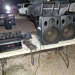 I have two speakers, one mixer, and one amplifier, all complete with cables. Ready to play. All for $480.