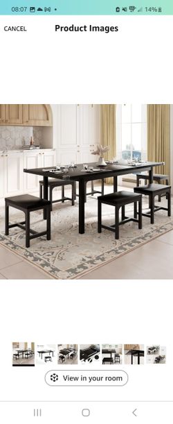 7-Piece Dining Table Set Extendable