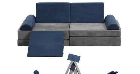Play Couch Sofa for Kids 9PCS Sectional Sofa Playroom Imaginative Furniture for Creative Kids Girls and Boys Bedroom