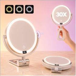 NEW - Makeup Mirror with Lights Rechargeable Magnifying