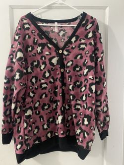 Emerald Animal Print Long Sleeve Button Up-XL
