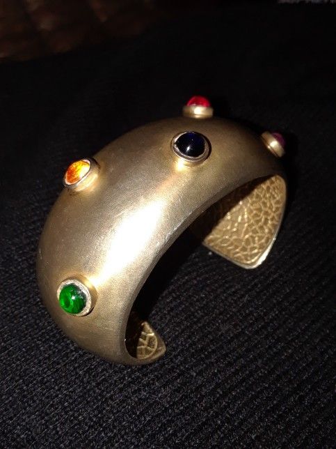 VINTAGE P&B STERLING GOLD WASH RUNWAY BANGLE BRACELET.