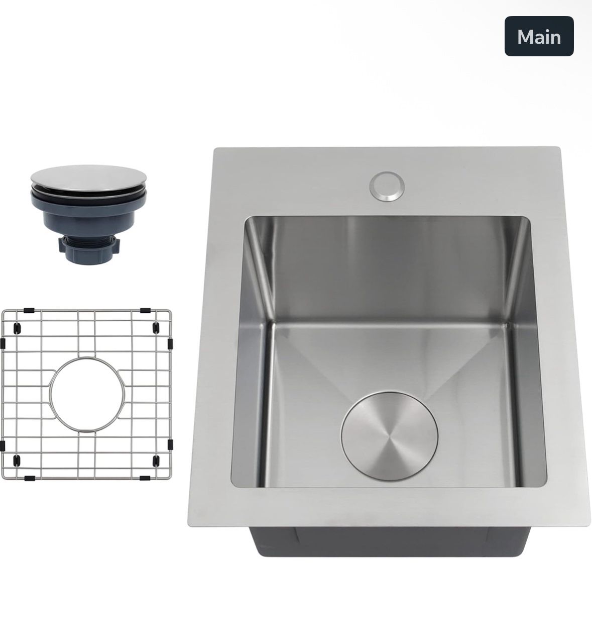 Bar Sink 17 X 19 inch,Small Bar Sink Drop in,Wet Bar Sink,Small RV Sink 