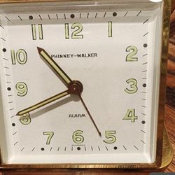Vintage Phinney-Walker Made in Germany Square Travel Alarm Clock