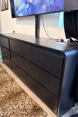 Black Dresser with TV mount