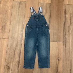 Levi's Baby Girls Heart Pocket Denim logo straps Overalls