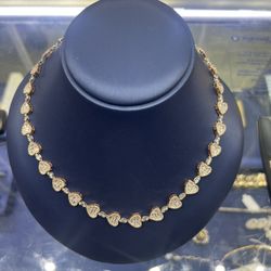 Diamond Baguettes 10 Carat Heart Necklace!