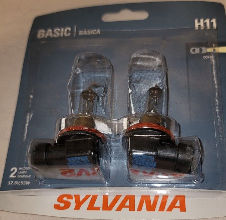 Sylvania Basic H11 55W Two Bulbs Headlight Low Beam Replacement Haloven Upgrade