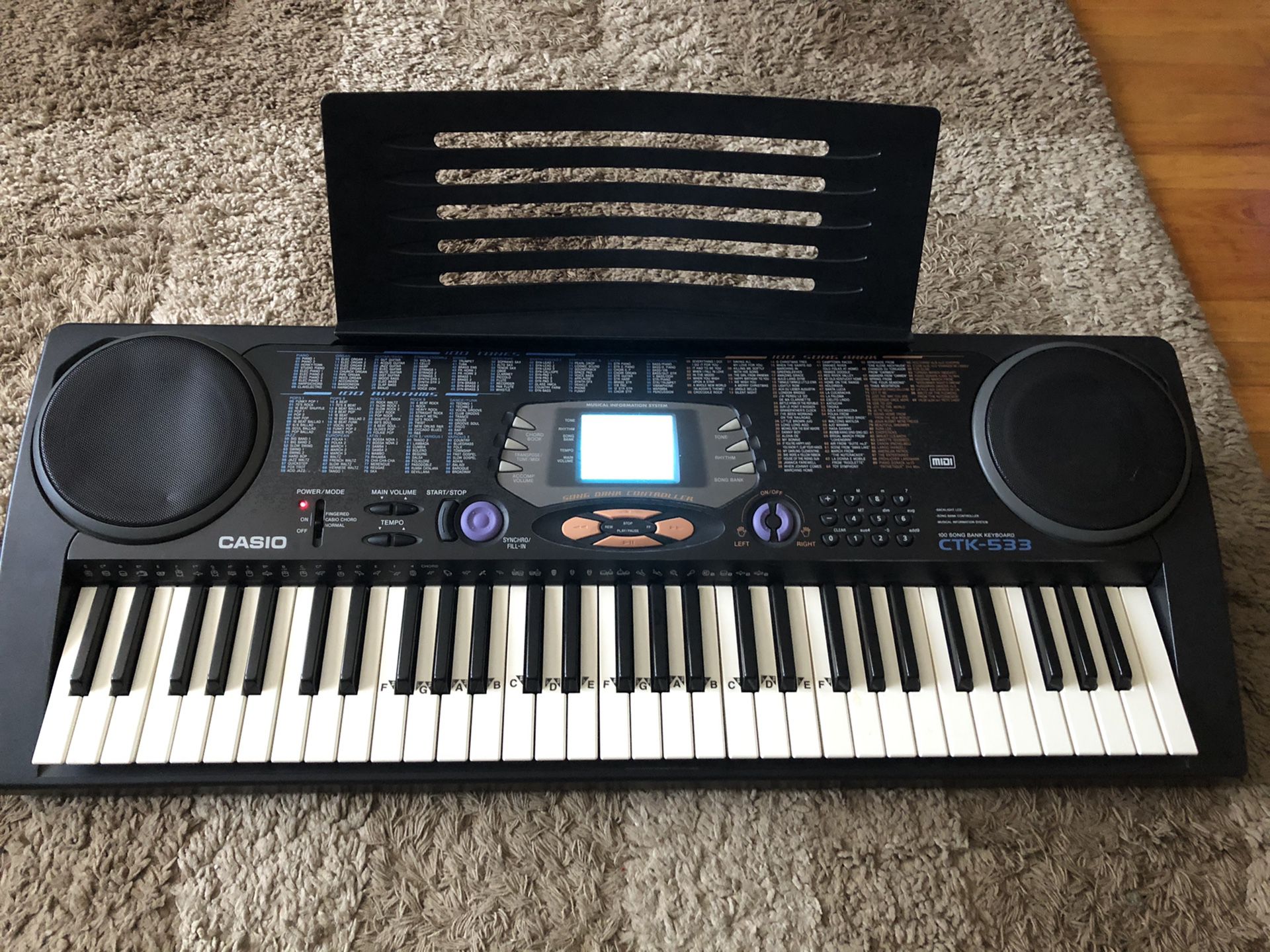Casio CTK - 533 Electronic MIDI Keyboard 100 Song