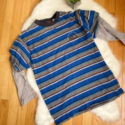 Boys’ Unionbay Layered Look Long Sleeve Striped Shirt Large