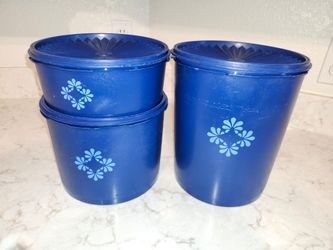 Vintage Tupperware Flour, Sugar, and Coffee Canisters