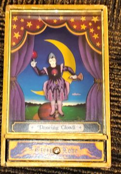 vintage Koji Murai "Dancing Clown / Eternal Love" Mechanical Musical Jewelry Box