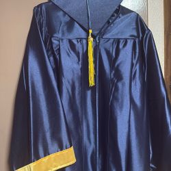 Unisex Blue&gold Graduation Gown
