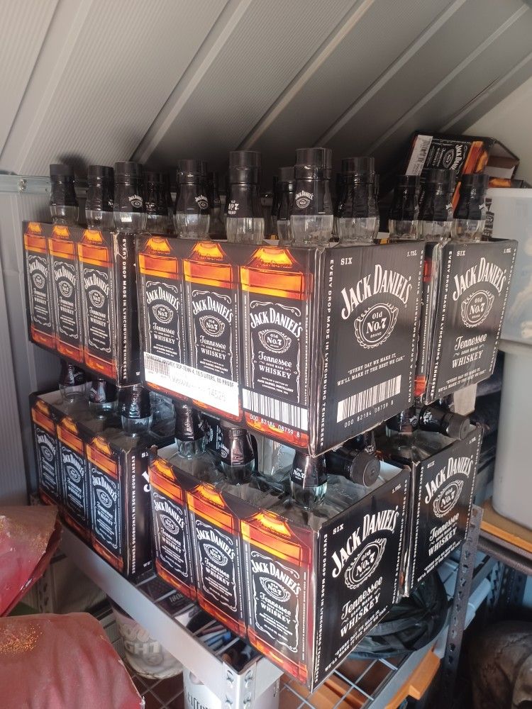 Empty.
Jack daniel bottles