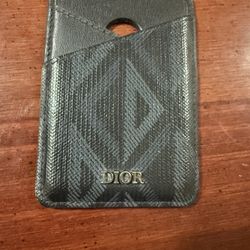 Dior CD Diamond Canvas Magnetic Card Holder