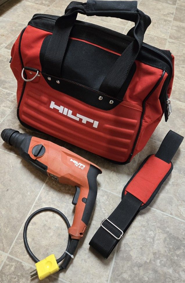 HILTI TE 2 ROTARY HAMMER & HILTI H3C HEAVY DUTY TOOL BAG