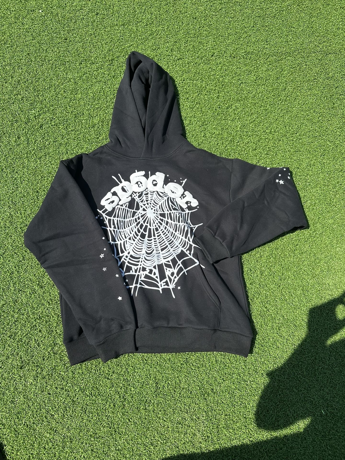 Black Og Web Spider Hoodie Size Large 